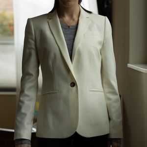J.Crew Campbell Blazer Super 120s Wool, Cream Sz 0